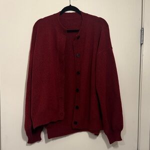 Elegant Burgundy Women's Cardigan